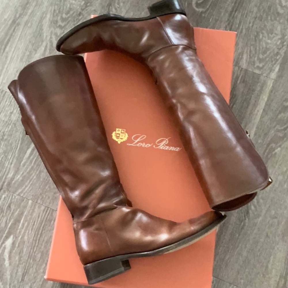 Loro Piana Italian leather tall riding boot Sz39.5